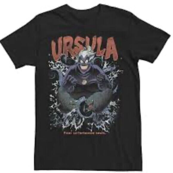 NWOT Fruit of the Loom Unisex Black Short Sleeve Graphic Tee Shirt “URSULA” - L - Picture 1 of 5